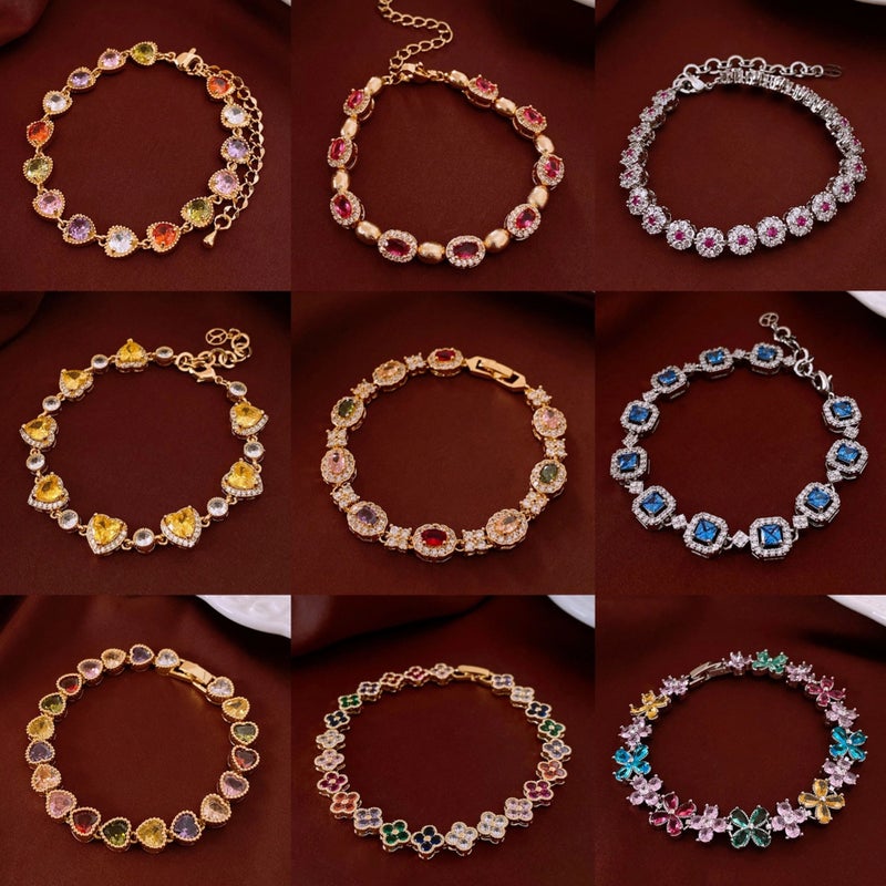 Ins Real Gold Electroplating Zircon Bracelet Retro High-End Sense Bracelet Light Luxury Niche Jewelry Women - Image 2